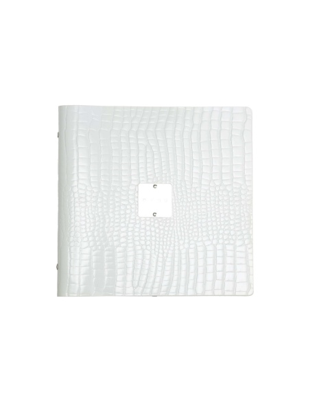 OUTLET - Porta menu in vera pelle rigenerata - formato 23x23,1 cm (QUADRATO) - colore BIANCO KROKO - 2 buste