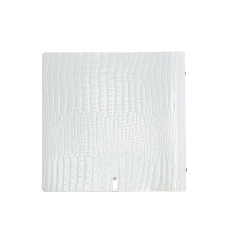 OUTLET - Porta menu in vera pelle rigenerata - formato 23x23,1 cm (QUADRATO) - colore BIANCO KROKO - 2 buste