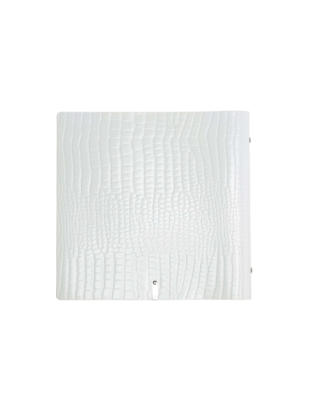 OUTLET - Porta menu in vera pelle rigenerata - formato 23x23,1 cm (QUADRATO) - colore BIANCO KROKO - 2 buste