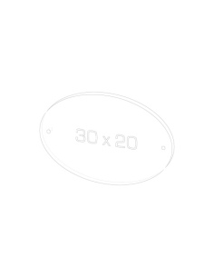 OUTLET - TARGA PLEXI 30x20 cm ovale - 2 fori - sp. 10 cm