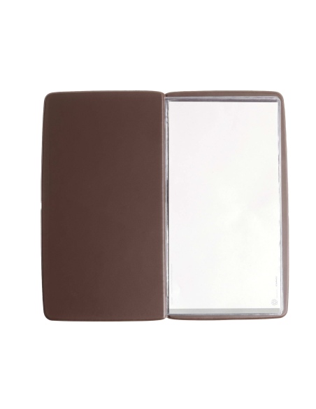 OUTLET - Porta menu in PVC termosaldato - formato 4RE - colore marrone - 6 buste