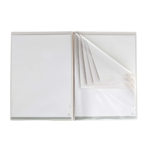 OUTLET - Porta menu in PVC termosaldato - formato A4 - colore tortora