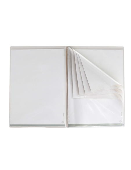 OUTLET - Porta menu in PVC termosaldato - formato A4 - colore tortora