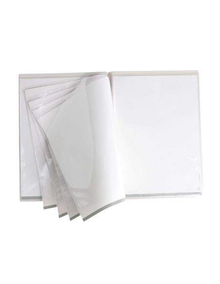 OUTLET - Porta menu in PVC termosaldato - formato A4 - colore tortora