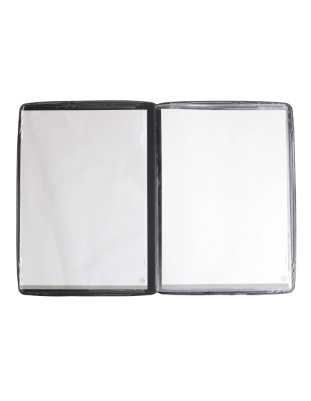 OUTLET - Porta menu in PVC termosaldato - formato A4 - colore ardesia - 6+2 buste