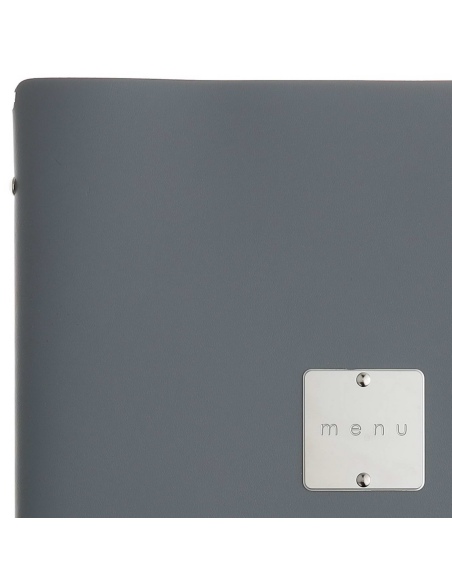 OUTLET - Porta menu 23,2x31,8 cm (A4) etichetta METAL "menu" 2 buste CHEF GRIGIO