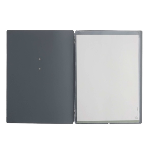 OUTLET - Porta menu 23,2x31,8 cm (A4) etichetta METAL "menu" 2 buste CHEF GRIGIO