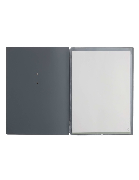 OUTLET - Porta menu 23,2x31,8 cm (A4) etichetta METAL "menu" 2 buste CHEF GRIGIO