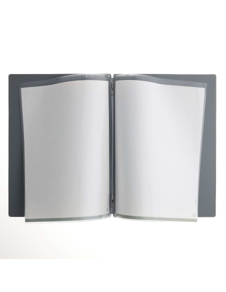 OUTLET - Porta menu 23,2x31,8 cm (A4) etichetta METAL "menu" 2 buste CHEF GRIGIO