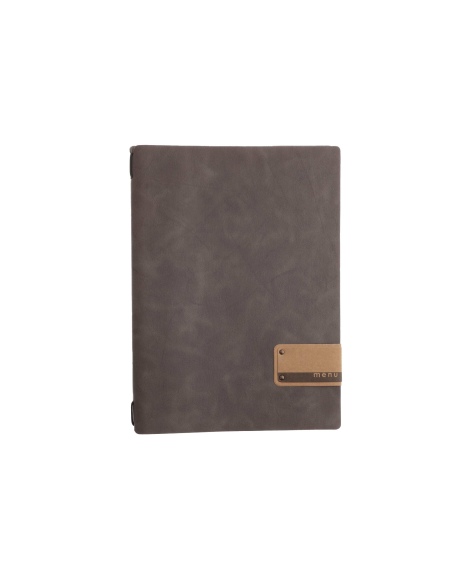 OUTLET - Porta menu 23,2x31,8 cm (A4) etichetta PATCH "menu" 2 buste JUTA GRIGIO 2