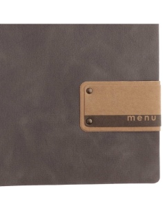 OUTLET - Porta menu 23,2x31,8 cm (A4) etichetta PATCH "menu" 2 buste JUTA GRIGIO 2 2