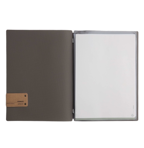 OUTLET - Porta menu 23,2x31,8 cm (A4) etichetta PATCH "menu" 2 buste JUTA GRIGIO 2