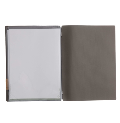 OUTLET - Porta menu 23,2x31,8 cm (A4) etichetta PATCH "menu" 2 buste JUTA GRIGIO 2
