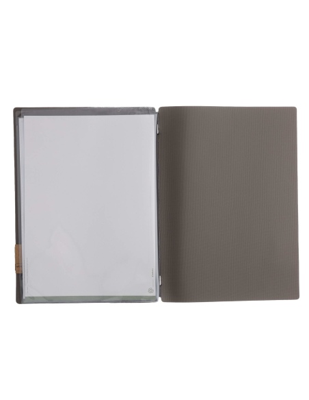 OUTLET - Porta menu 23,2x31,8 cm (A4) etichetta PATCH "menu" 2 buste JUTA GRIGIO 2