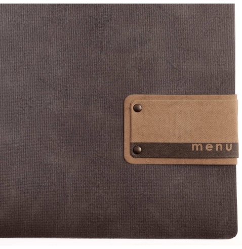 OUTLET - Porta menu 23,2x31,8 cm (A4) etichetta PATCH "menu" 2 buste JUTA GRIGIO 3