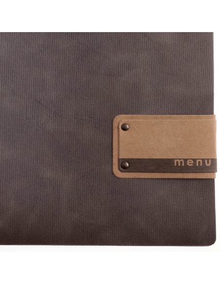 OUTLET - Porta menu 23,2x31,8 cm (A4) etichetta PATCH "menu" 2 buste JUTA GRIGIO 3