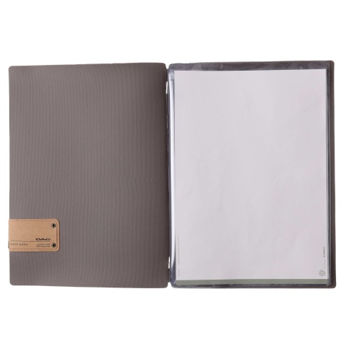 OUTLET - Porta menu 23,2x31,8 cm (A4) etichetta PATCH "menu" 2 buste JUTA GRIGIO 3