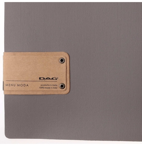 OUTLET - Porta menu 23,2x31,8 cm (A4) etichetta PATCH "menu" 2 buste JUTA GRIGIO 3