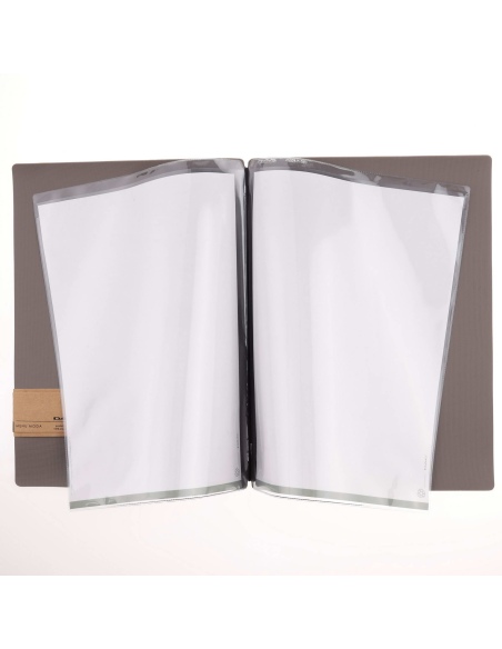 OUTLET - Porta menu 23,2x31,8 cm (A4) etichetta PATCH "menu" 2 buste JUTA GRIGIO 3