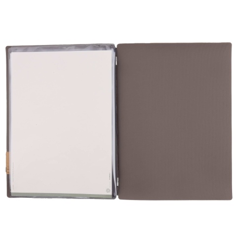OUTLET - Porta menu 23,2x31,8 cm (A4) etichetta PATCH "menu" 2 buste JUTA GRIGIO 3