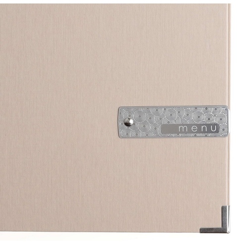 OUTLET - Porta menu A4 etichetta METAL "menu" 2 buste MILANO CREMA