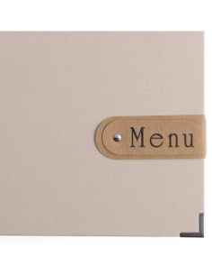 OUTLET - Porta menu A4 etichetta PATCH "menu" 2 buste MILANO CREMA 2
