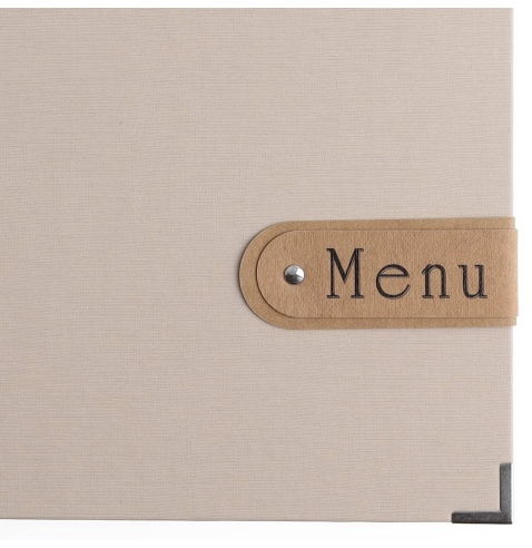 OUTLET - Porta menu A4 etichetta PATCH "menu" 2 buste MILANO CREMA
