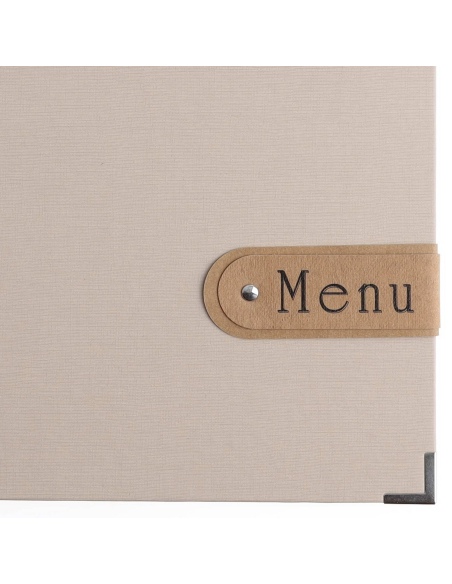 OUTLET - Porta menu A4 etichetta PATCH "menu" 2 buste MILANO CREMA