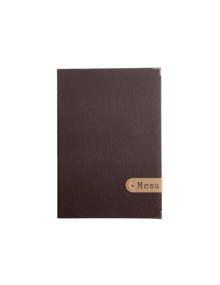 OUTLET - Porta menu A4 etichetta PATCH "menu" 2 buste MILANO CACAO