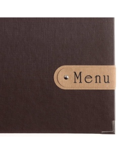 OUTLET - Porta menu A4 etichetta PATCH "menu" 2 buste MILANO CACAO 2