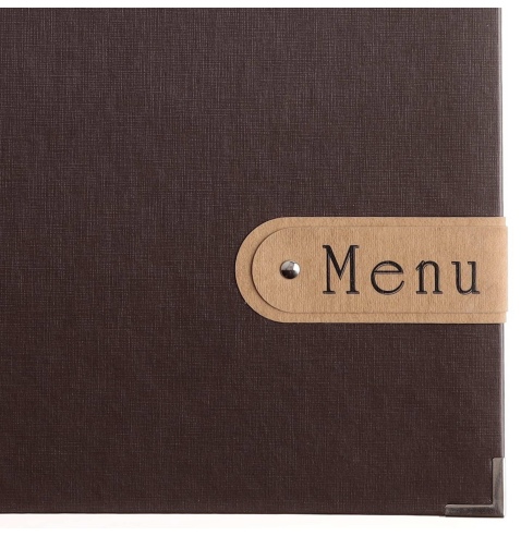 OUTLET - Porta menu A4 etichetta PATCH "menu" 2 buste MILANO CACAO