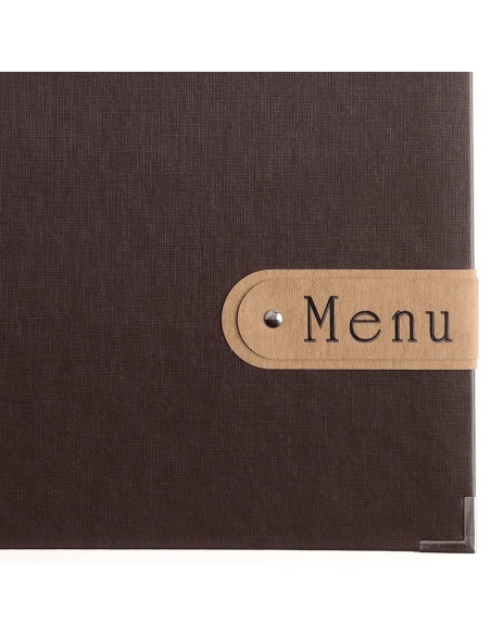 OUTLET - Porta menu A4 etichetta PATCH "menu" 2 buste MILANO CACAO
