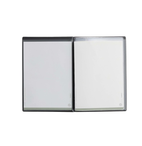 OUTLET - Porta Menu TOSCANA A5 scritta menu serigrafata 4 buste + 2 tasche NERO TEX4