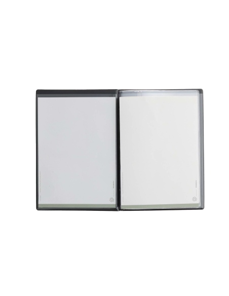 OUTLET - Porta Menu TOSCANA A5 scritta menu serigrafata 4 buste + 2 tasche NERO TEX4