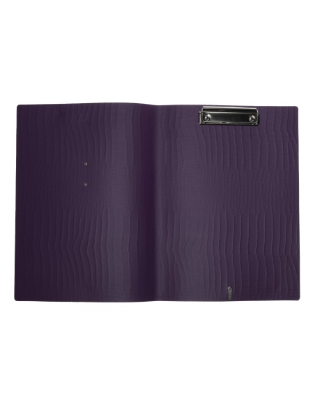 OUTLET - Cartelletta in vera pelle rigenerata - formato A4 - colore VIOLA KROKO