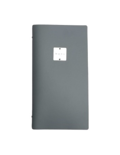 OUTLET - Porta menu in vera pelle rigenerata - formato 17,4x31,8 cm (4RE) - colore grigio - 2 buste