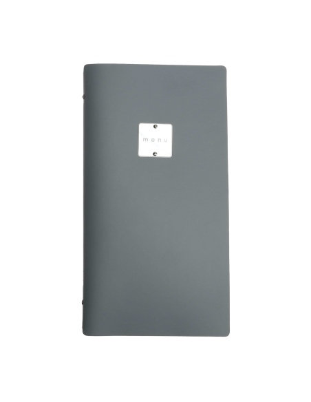 OUTLET - Porta menu in vera pelle rigenerata - formato 17,4x31,8 cm (4RE) - colore grigio - 2 buste