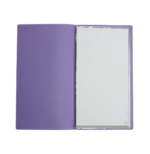 OUTLET - Porta menu in vera pelle rigenerata - formato 17,4x31,8 cm (4RE) - colore lilla - 2 buste