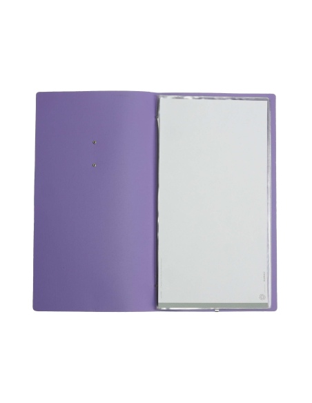 OUTLET - Porta menu in vera pelle rigenerata - formato 17,4x31,8 cm (4RE) - colore lilla - 2 buste