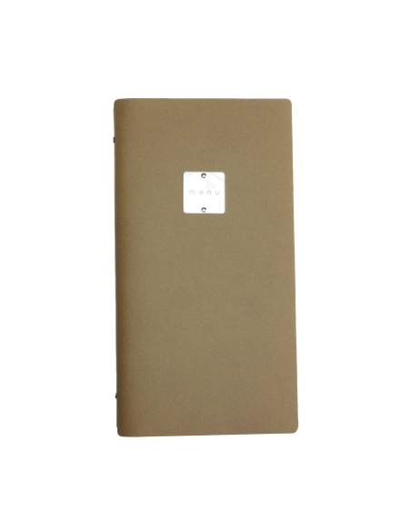 OUTLET - Porta menu in vera pelle rigenerata - formato 17,4x31,8 cm (4RE) - colore naturale - 2 buste