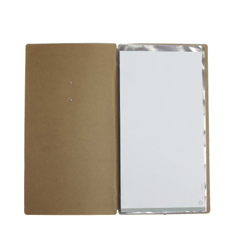OUTLET - Porta menu in vera pelle rigenerata - formato 17,4x31,8 cm (4RE) - colore naturale - 2 buste