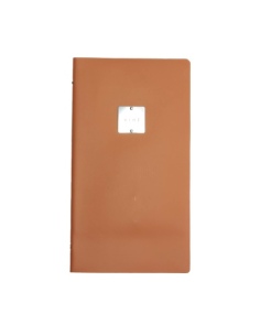 OUTLET - Porta menu in vera pelle rigenerata - formato 17,4x31,8 cm (4RE) - colore arancio - 2 buste - etichetta vini