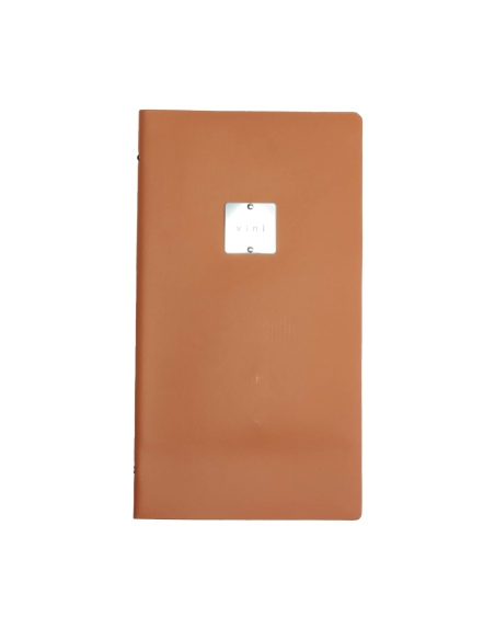 OUTLET - Porta menu in vera pelle rigenerata - formato 17,4x31,8 cm (4RE) - colore arancio - 2 buste - etichetta vini