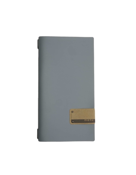 OUTLET - Porta menu in vera pelle rigenerata - formato 17,4x31,8 cm (4RE) - colore grigio - 2 buste