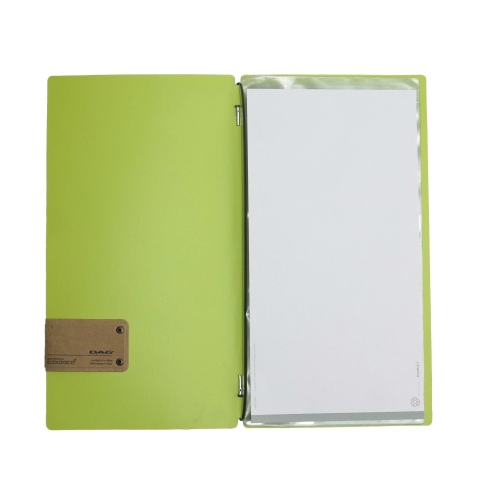 OUTLET - Porta menu in vera pelle rigenerata - formato 17,4x31,8 cm (4RE) - colore verde - 2 buste
