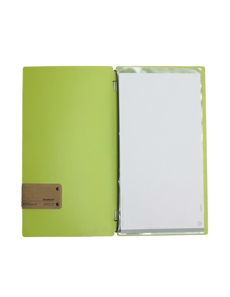 OUTLET - Porta menu in vera pelle rigenerata - formato 17,4x31,8 cm (4RE) - colore verde - 2 buste