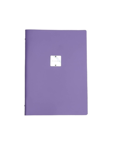 OUTLET - Porta menu in vera pelle rigenerata - formato 23,2x31,8 cm (A4) - colore lilla - 2 buste