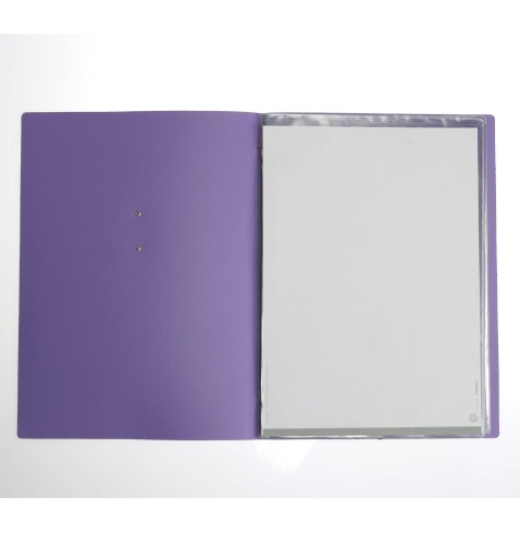 OUTLET - Porta menu in vera pelle rigenerata - formato 23,2x31,8 cm (A4) - colore lilla - 2 buste