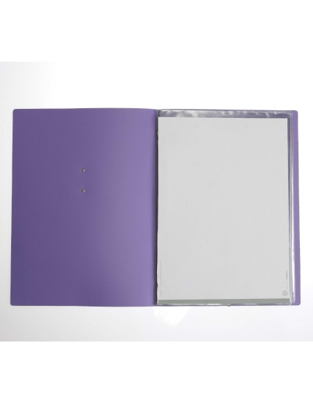 OUTLET - Porta menu in vera pelle rigenerata - formato 23,2x31,8 cm (A4) - colore lilla - 2 buste