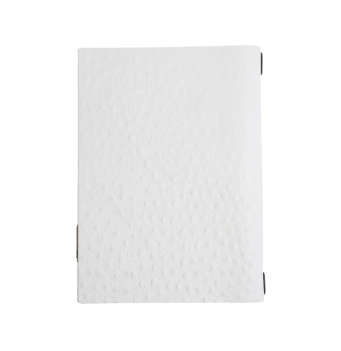 OUTLET - Porta menu in vera pelle rigenerata - formato 23,2x31,8 cm (A4) - colore BIANCO STRUZZO - 2 buste